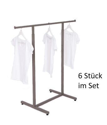 6 x clothes rack clothes rail drying rack wardrobe shop furnishing metal