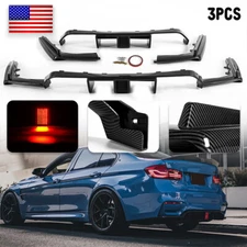 Carbon Black Rear Diffuser W/ LED Light Fits 2015-20 2019 BMW M3 M4 F80 F82 F83