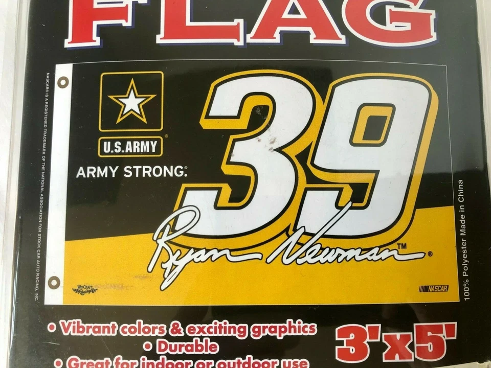 Bandera NASCAR Ryan Newman #39 Ejército Fuerte 3x5 ft 2 Caras WinCraft Carreras Bandera NUEVO Foto 2 de 3