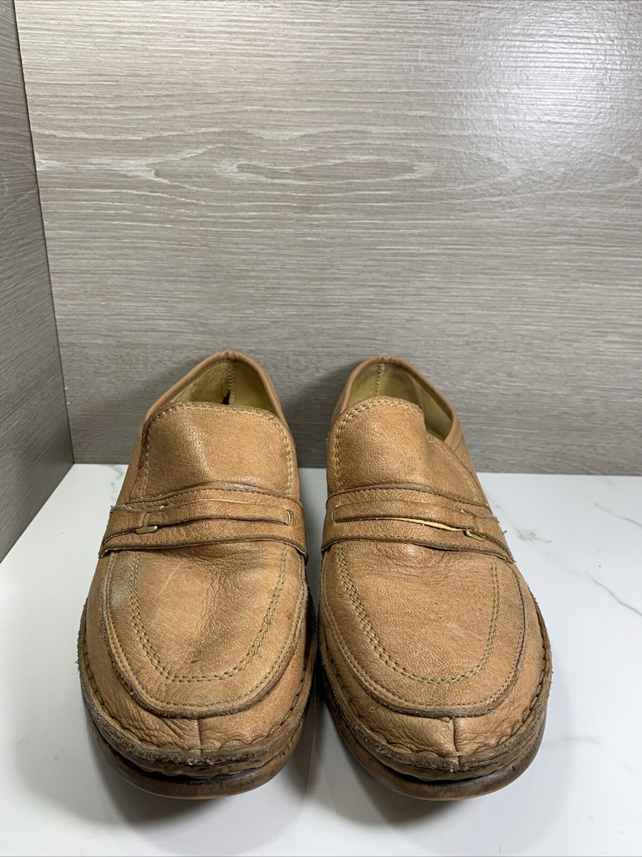 Vintage Clarks Leather Wallabee Luggers Shoes Brown Made In