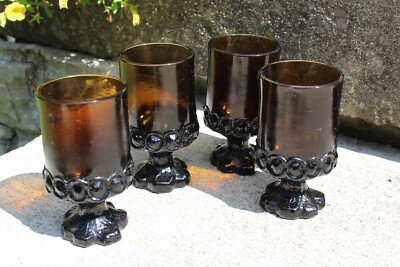 Tiffin Franciscan Madeira AMBER juice Glass lot 4 3/4'' VINTAGE 4 total glasses