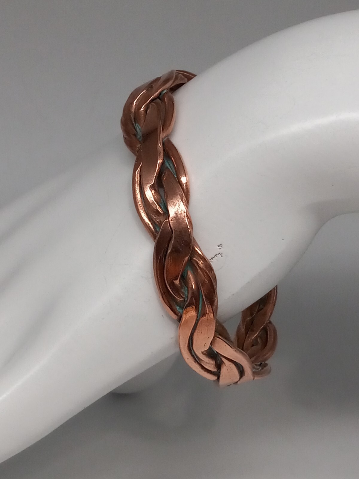 Solid Copper Half Inch Wide Braided Design Cuff B… - image 7