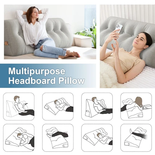 Rückenkissen Bettseitenkissen Tatami Keilkissen Lendenkissen für Bett und Sofa - Bild 7 von 27