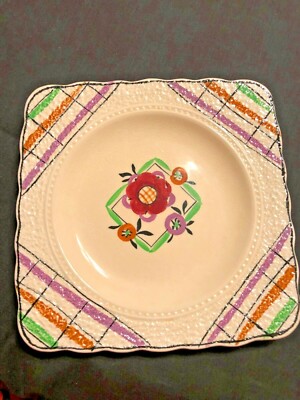 Vintage Hand painted Square Plate by Baker & Co LTD England