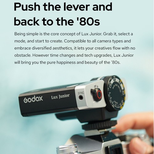 Godox Lux Junior Retro Camera Flash Speedlight Speedlite GN12 6000K±200K 7 Level - Picture 6 of 12