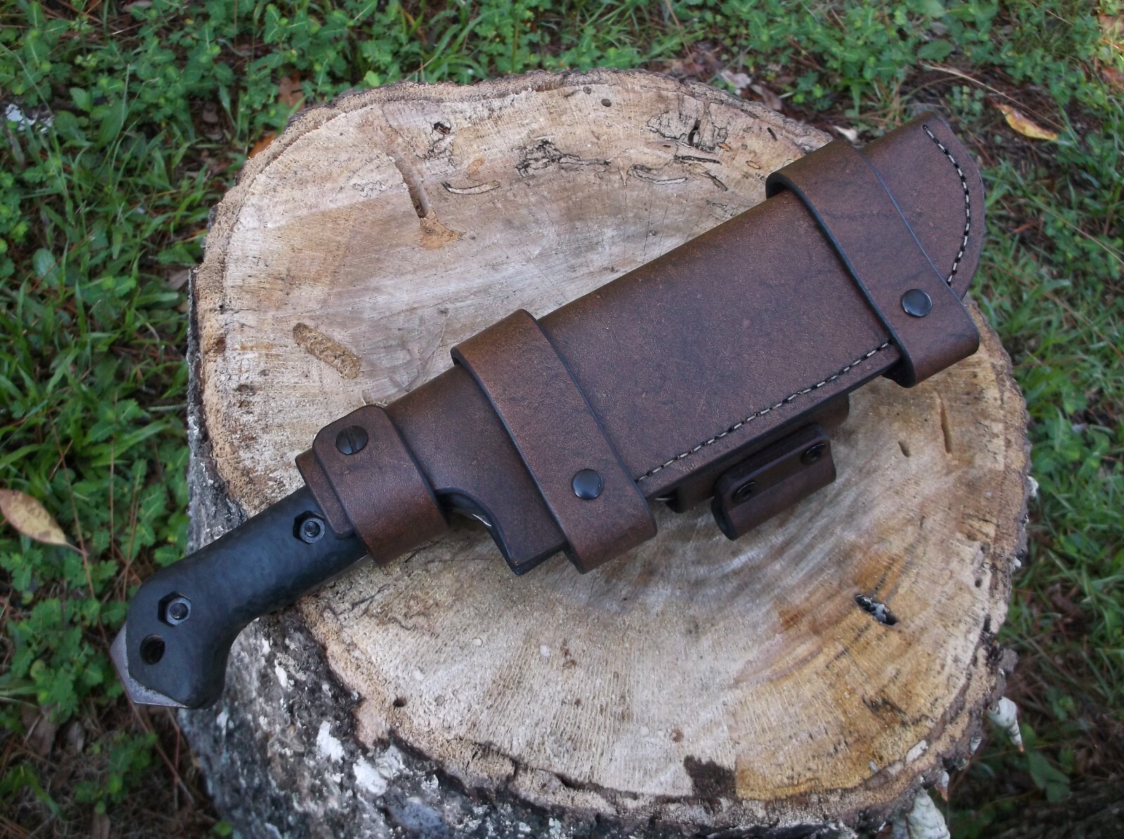 KA BAR BECKER BK7 CUSTOM LEATHER SHEATH (SHEATH ONLY) !READ DESCRIPTION!