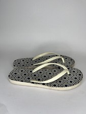 Tory Burch Sandals Flip Flops Women Size 7 Beige/blue Rubber