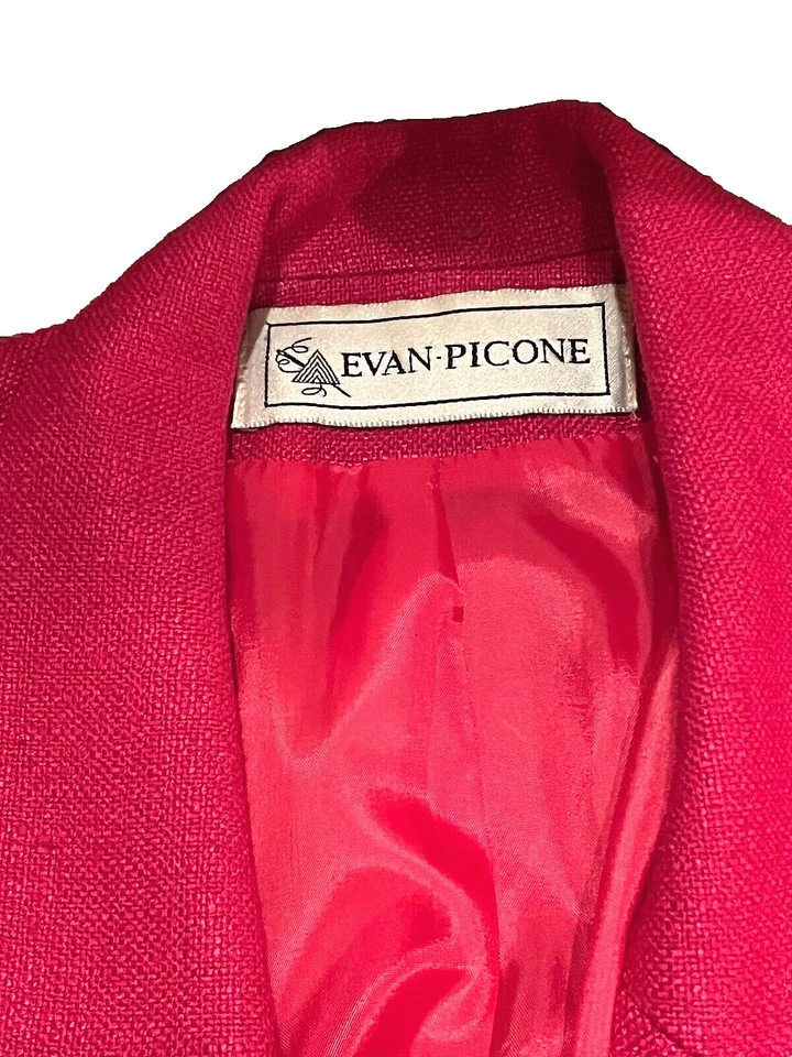 Blazer Chaqueta Rosa Vintage Evan Picone Damas Talla 10 Doble Pecho USA UNION Foto 3 de 4