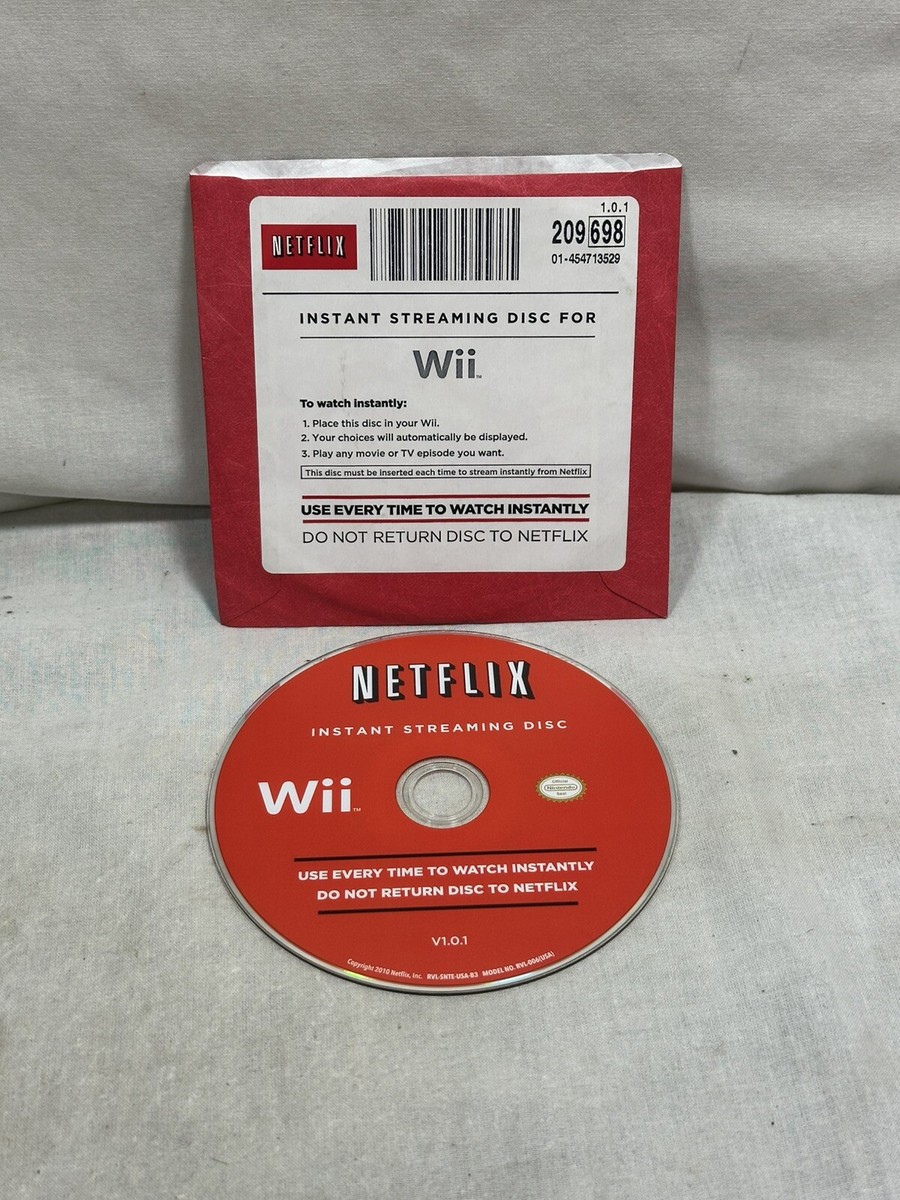 Netflix Instant Streaming Disc For Nintendo Wii Disc And Sleeve