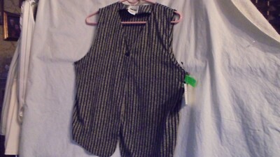 LESLIE FAY,SPORTSWEAR, NAVY STRIPE VEST. SZ M. BUST 38''  NWT DISPLAY MODEL