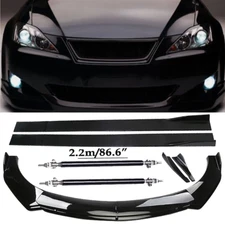 Front Bumper Lip Spoiler Side Skirts Rear Glossy Black For 06-08 IS250 IS350