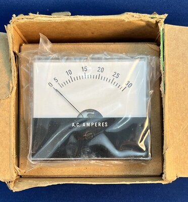 Jewell Panel Instruments MS2 0-30 AC Amperes Panel Meter Catalog #111321 100 NEW