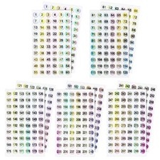 10 Sheets 1-300 Small Number Stickers Round Self-Adhesive Consecutive Stickers