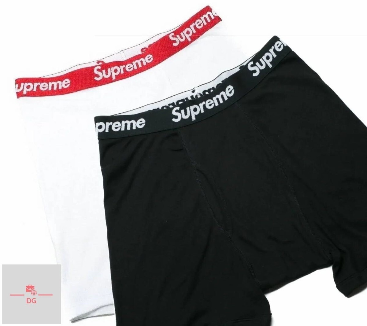 SUPREME/ HANES BOXER BRIEFS Underwear/BLACK**WHITE/ (TWO BOXER) --100% Authentic