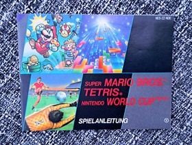 NES 3in1 Super Mario Bros, Tetris, Nintendo World Cup m. H&uuml;lle und Anleitung