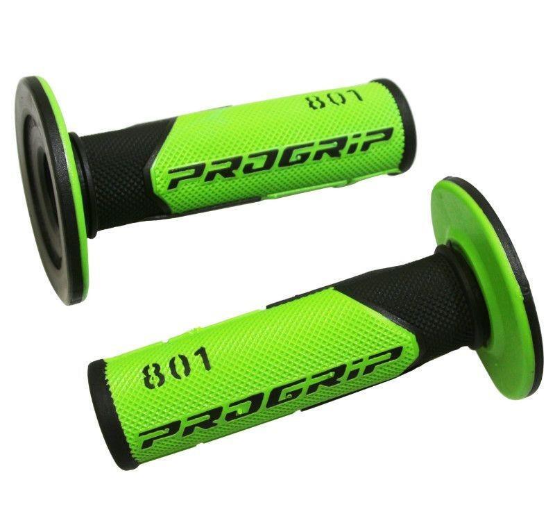 Poignées Guidon Cross ProGrip 801 Moto MX Enduro Noir Vert 115mm