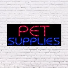 LED Pet Supplies Sign | Light Up Sign | 11"H x 27"W x 2"D