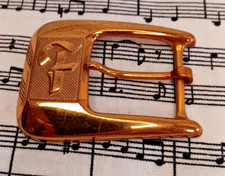 Gold Tone Metal Initial Belt Buckle F Vintage Fits 1" Belt