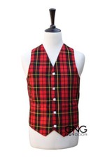 Men's Wedding Wallace Tartan Vest 5 Button Scottish Kilt Waistcoat