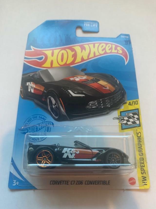 2021 Hot Wheels HW Speed Graphics Corvette C7 Z06 Convertible #114 Black