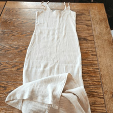 Reformation white maxi ribbed tank dress sz Large