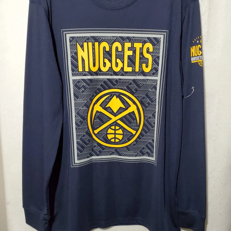 Denver Nuggets Shirt Men’s XL Blue Long Sleeve Logo Crewneck  - Image 3 of 4
