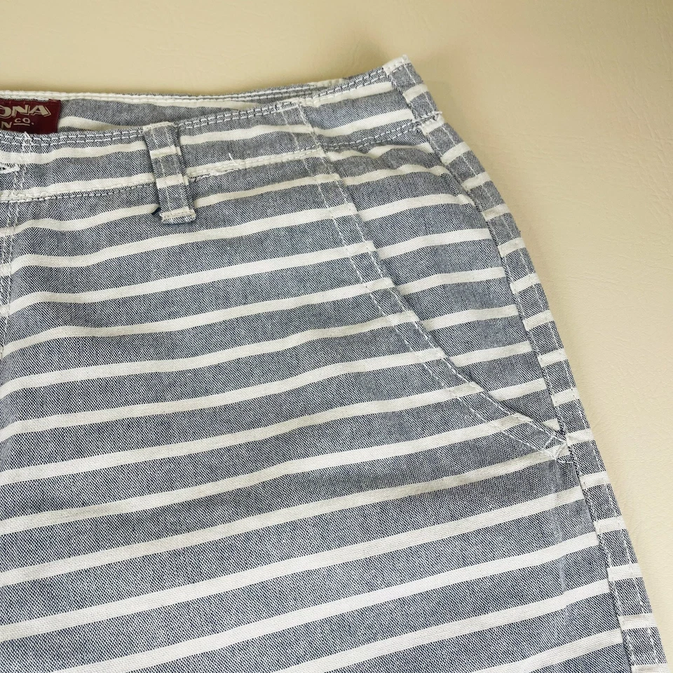 Pantalones Cortos Arizona Jeans Gris Blanco Rayas Mezcla de Algodón Tabla Skate Talla 36 Bolsillos Foto 3 de 4