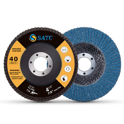 10PCS 4,5''x7/8'' 40 Körnung Jumbo Zirkonia Fächerscheibe Schleifscheiben konisch