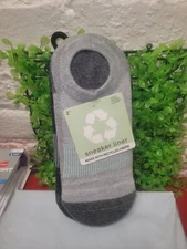 2 Pairs of Unisex Sneaker Liner Socks -light/Dark Grey Made With Recycled Fibers