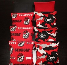 ALL WEATHER University of GEORGIA BULLDOGS 8 Resin Filled Cornhole Bean Bags NEW