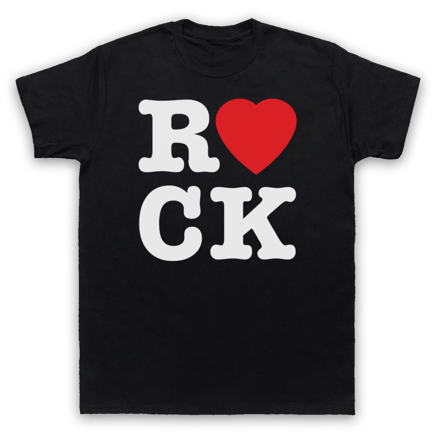 CAMISETA I LOVE ROCK MUSIC ESLOGAN COOL FASHION ROCKERO HOMBRE Y MUJER
