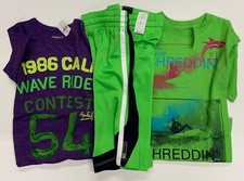 NWT GAP Lot of 3 ; Lime Green Purple; Shorts Short Sleeve Shirts; Sz M 8