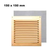 GRIGLIA DI VENTILAZIONE AREAZIONE DA ESTERNO IN ALLUMINIO ORO QUADRATA CM 15X15