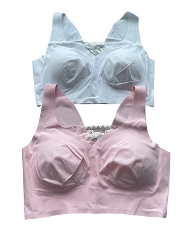 Rhonda Shear 2 Pack Body Bra with Lace Inset Size 3X Pink White Intimate 649.6 - Picture 2 of 8