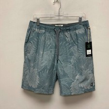 Linksoul Mens Storm Palm Leaf Pockets Drawstring Fully Lined Bermuda Shorts L