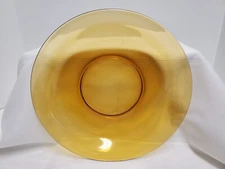 Vintage Duralex Vereco France Amber Glass Round Platter 11 inch