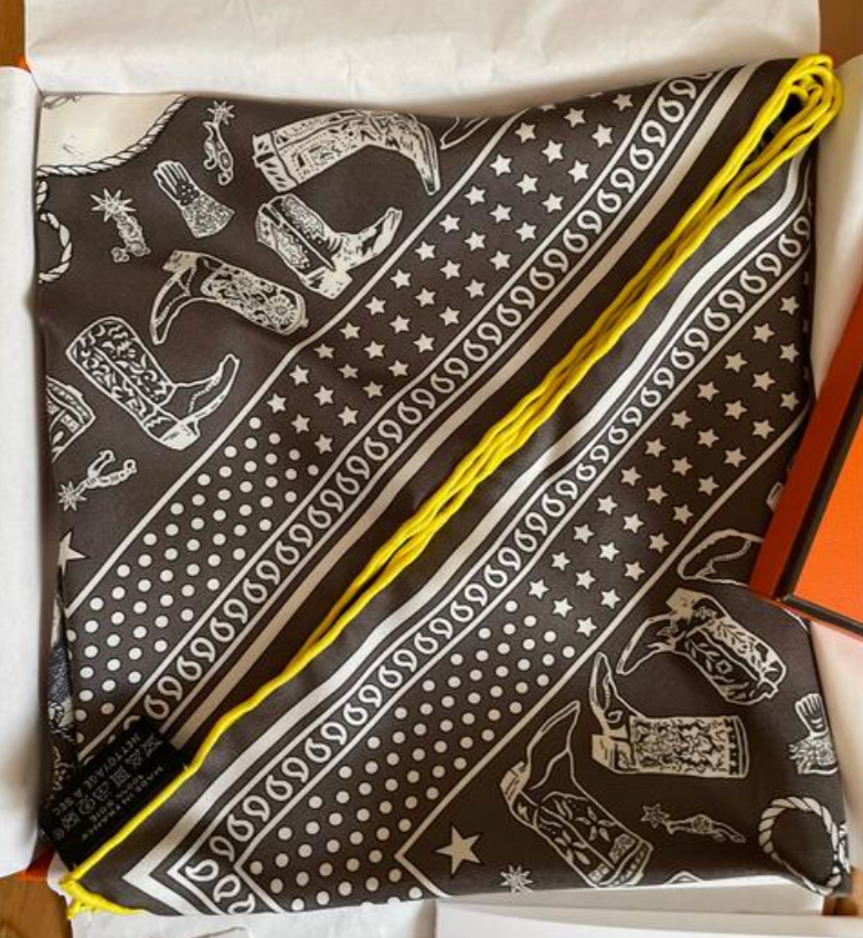 Hermes Maturity Carre 55 Cowgirls Rodeo Navy From JAPAN