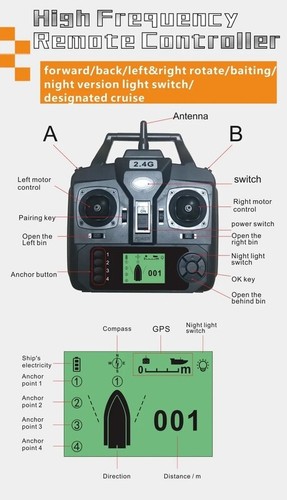Twin Motors Fish Finder GPS RC Fishing Boat RC Bait Boat Fish Baits Lure - Picture 4 of 13