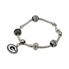 Silvertone Unsigned Green Bay Packers Charm Bracelet 8 W/ 5 Charms