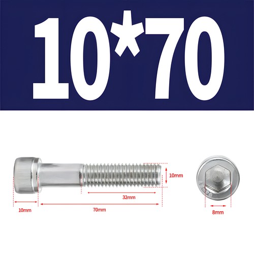 M2 - M12 SOCKET CAP SCREWS A4 STAINLESS STEEL ALLEN KEY BOLTS HEX HEAD DIN 912 - Picture 129 of 155