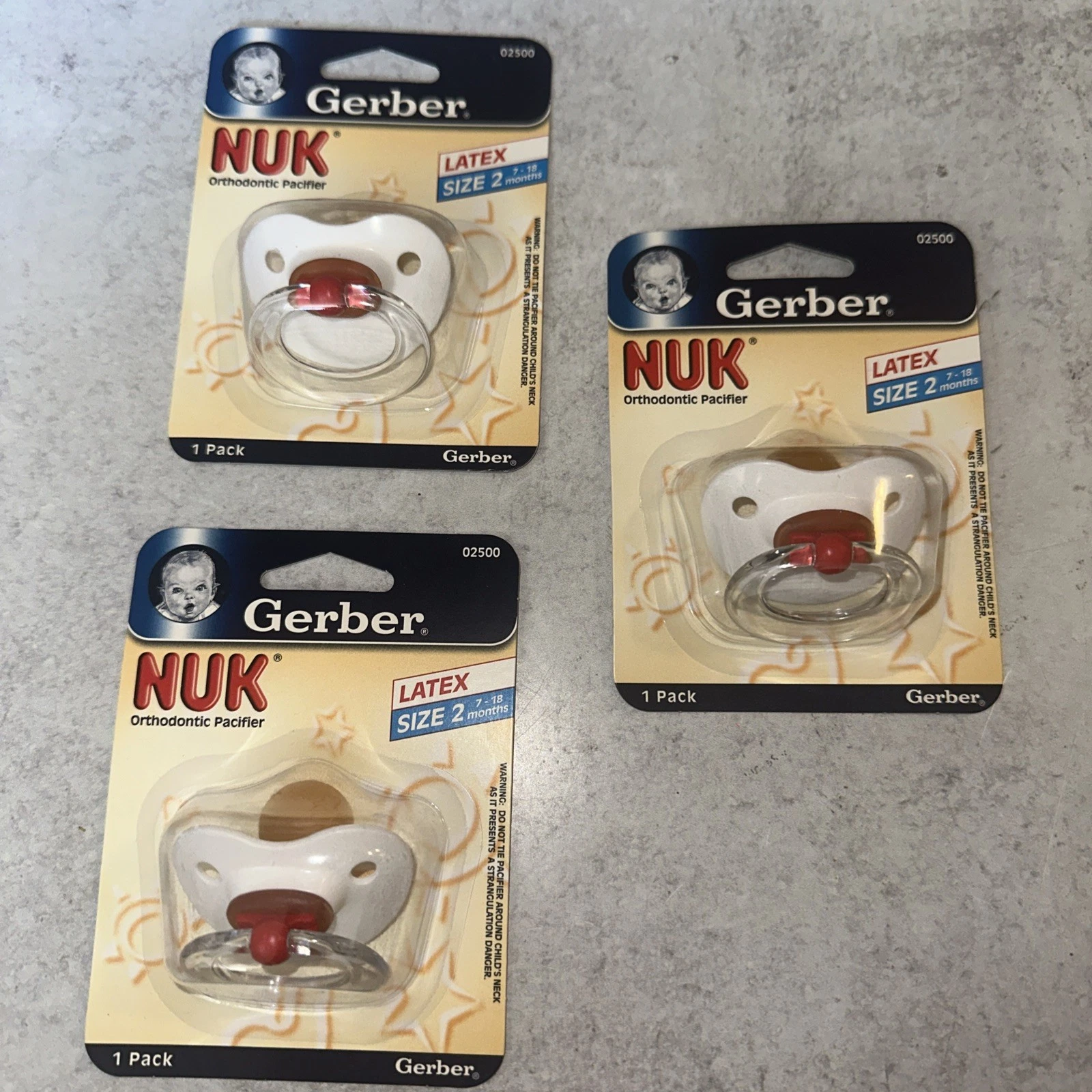 3 Set Gerber Original NUK Orthodontic PACIFIER Size 2 6-18 months Red
Opens in a new window or tab