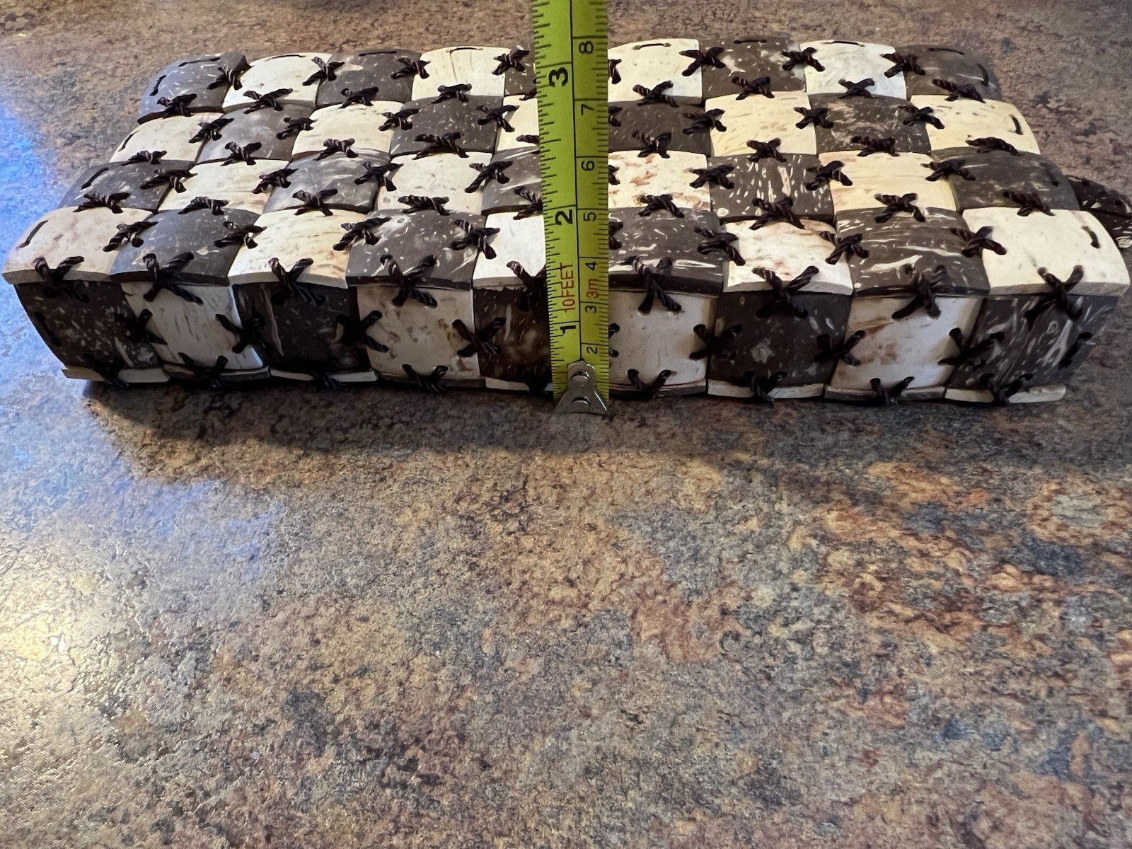 Coconut Shell Purse Patchwork Style Clutch Natura… - image 11