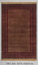 5x7 Green Red Tribal Senneh Hand Knotted High KPSI Soft Thick Plush Feel Rug