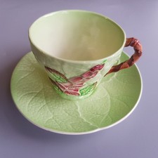 Vintage Carlton Ware Foxglove Ceramic Cup Saucer Floral England Twig Handle
