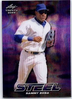 2023 Leaf Trinity #S-66 Sammy Sosa Steel Lava Purple #/49