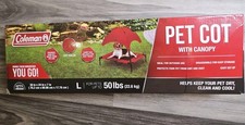 New Coleman Imdoor/Outdoor Elevated Pet Cot Removable Canopy Large Up To 50lbs