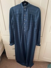 vintage eastex teal blue maxi long sleeved dress size 16