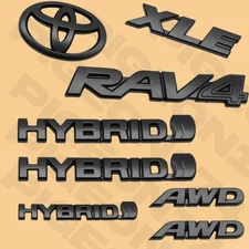Overlay Kits Emblem For 2019-2025 Rav4 Hybrid XLE AWD Matte Black Out Nameplate