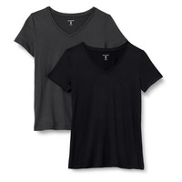 Amazon Essentials Damen Quick Dry Stretch V-Ausschnitt T-Shirt 2Er-Pack