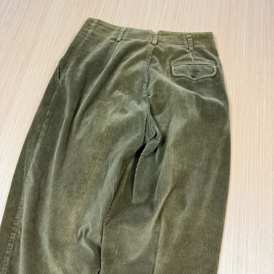 Vintage Liz Sport Corduroy Pants 90s High Waisted olive Faded size 12 fits 31x33 - Image 4 of 4